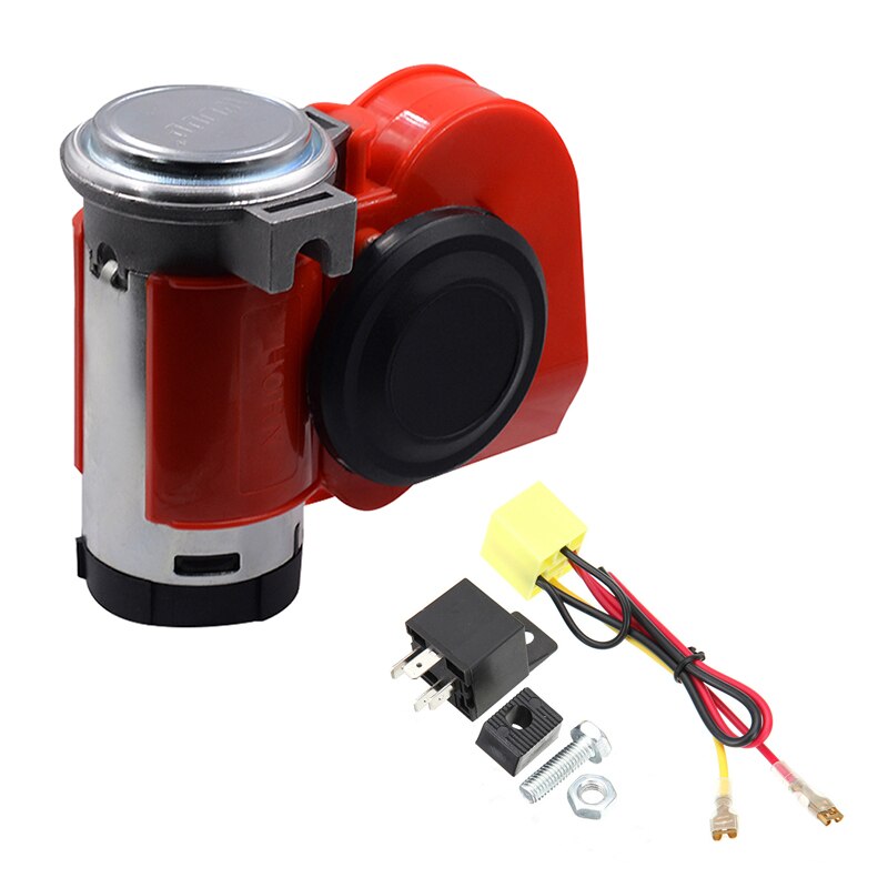 Auto motorfiets lucht luid motorfiets claxon 12v super luide vrachtwagen claxons vrachtwagen jacht boot compacte tweetonige elektrische pomp: Rood