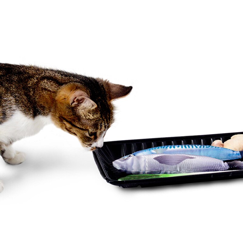 Oreiller rembourré de poisson de Simulation | Morsure de chaton, jouets d'animaux, oreiller à mâcher amusant, oreiller à gratter, jouets interactifs en forme de chat