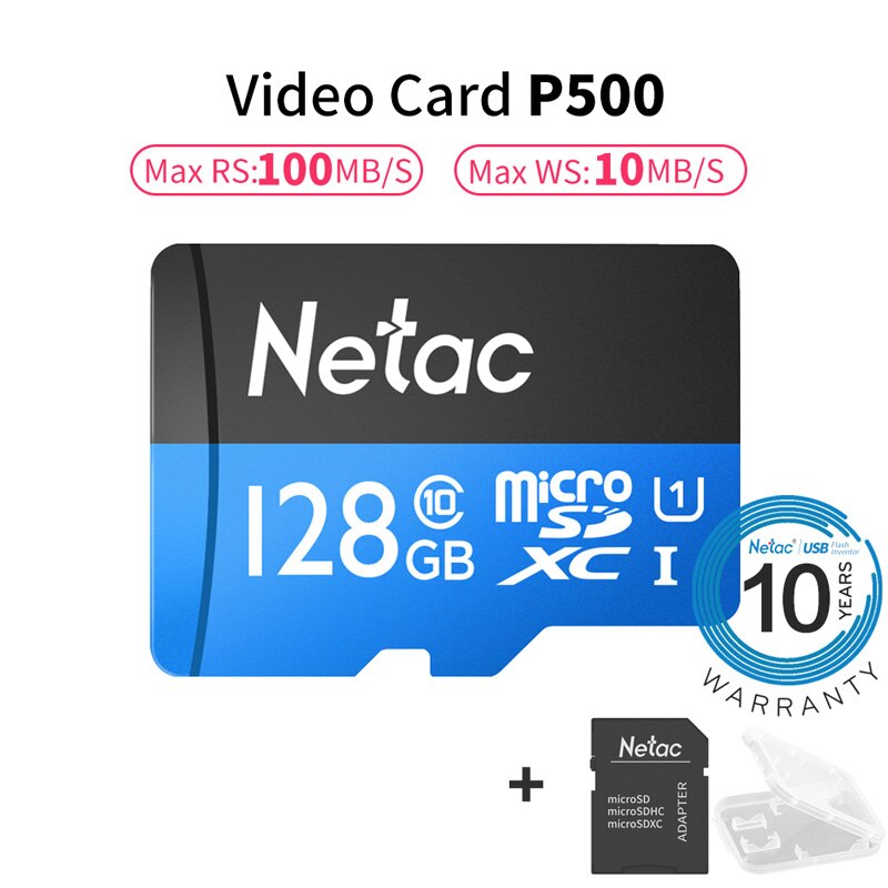 Netac Originele Class 10 16GB 32GB 64GB 128GB Micro Card UHS-1 TF Card 80 MB/s Flash geheugenkaart Data Micro SD Kaart Voor Tafel PC: 128GB Set B