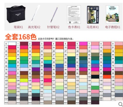 TOUCHNEW-rotuladores artísticos T8 con doble punta, conjunto de rotuladores con Alcohol, bolígrafos redondos para niños y adultos para colorear: 168 Colors