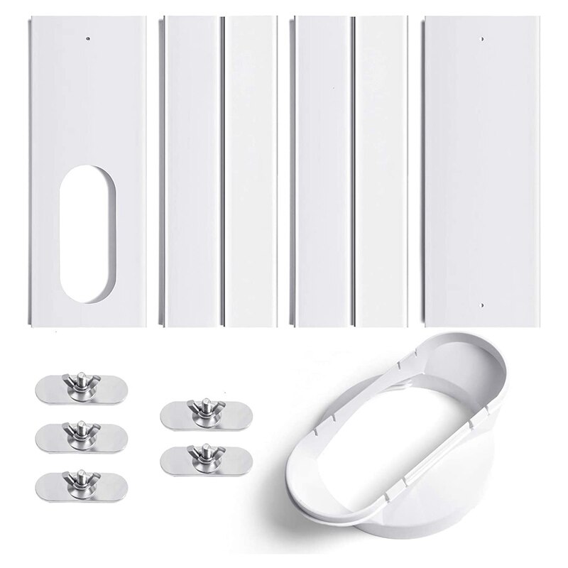 Kit de ventana de aire acondicionado con acoplador, sello de ventana ajustable para unidad de CA, Kit de ventilación de CA deslizante para manguera de escape: Default Title