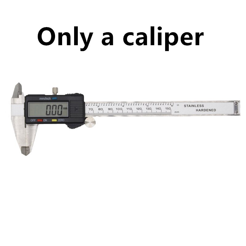 Digital electronic vernier caliper micrometer 150mm 6' LCD display Widescreen Stainless steel metal caliper Depth measuring tool: only a caliper