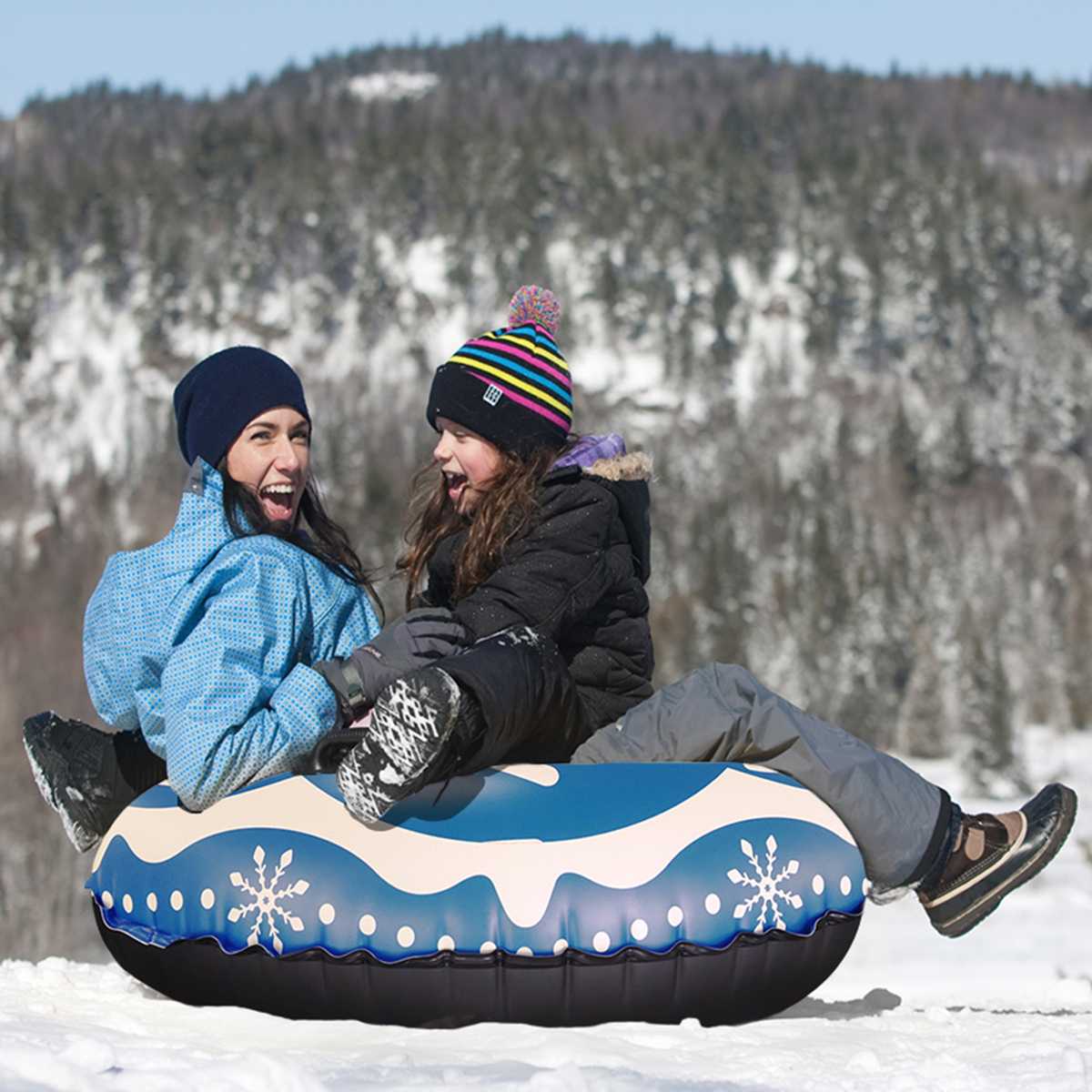 Cercle de Ski gonflable d'hiver de PVC de planche de Ski flottante avec la poignée