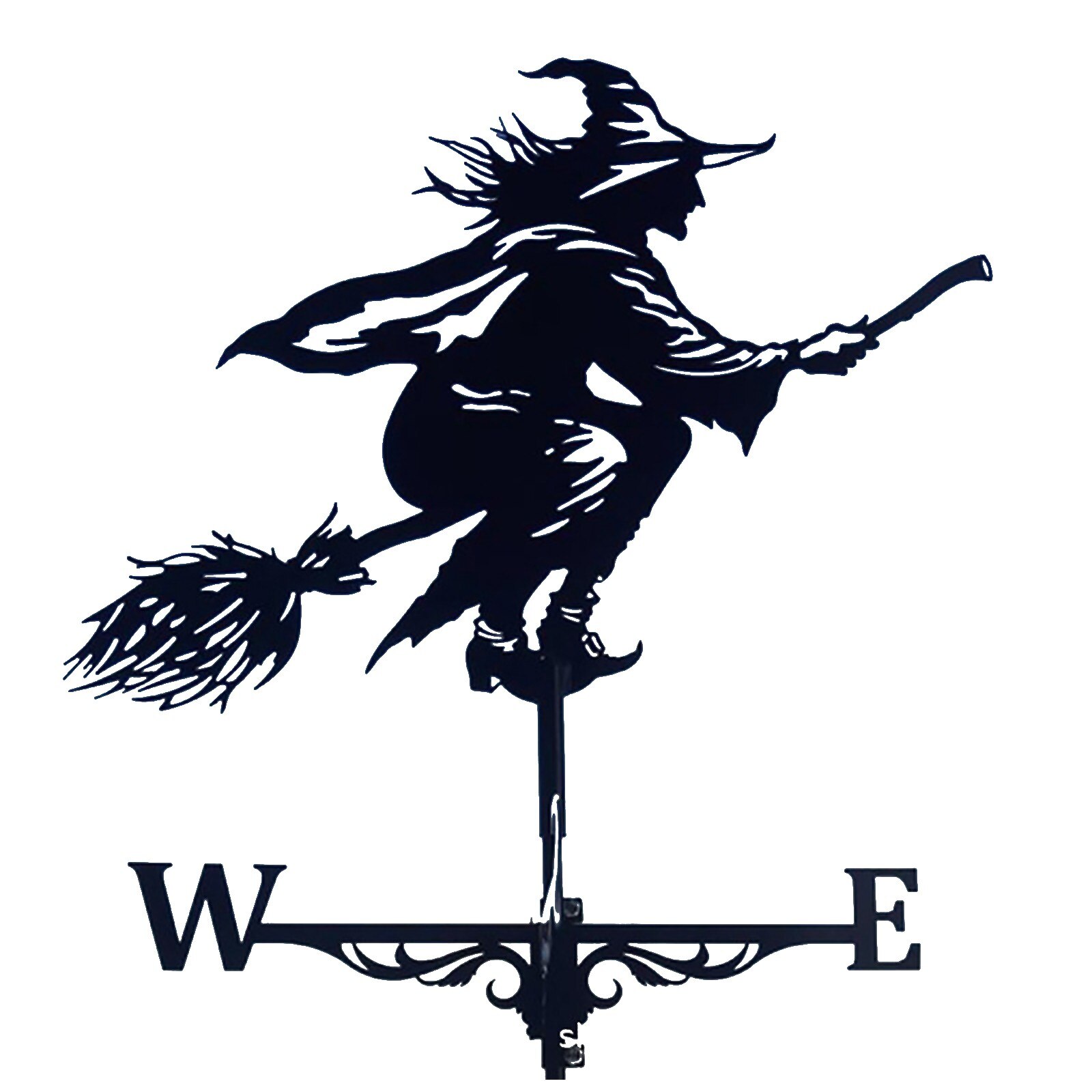 Vintage Witch Weather Vane Iron Funny Wind Speed Spinner Vane Garden Decorations Household Patio Yard Decoration