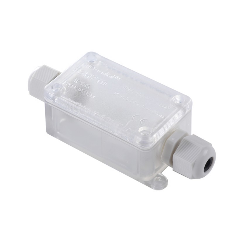 IP66 outdoor waterproof &amp; Flame retardant junction box with terminal white/black/transparent junction box one in and one out: transparent