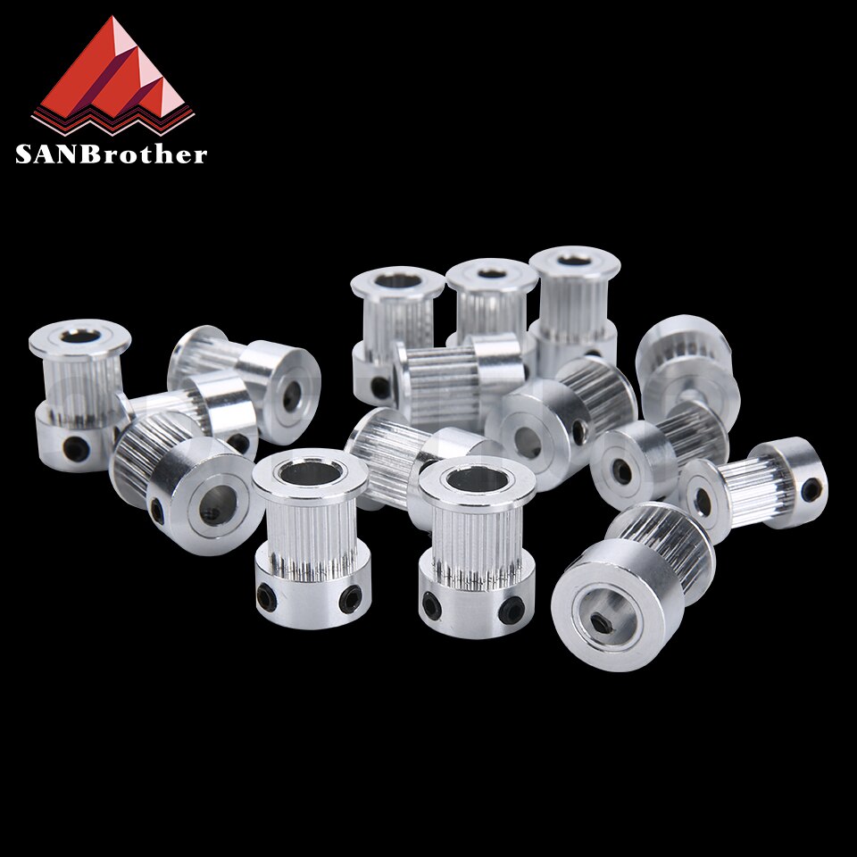 3D Drucker Teile CNC GT2 zeitliche Koordinierung Rolle 16 Zahn 2GT 20 Zähne Aluminium Bohrung 5mm 8mm Synchron Räder getriebe Für Breite 6mm 10mm
