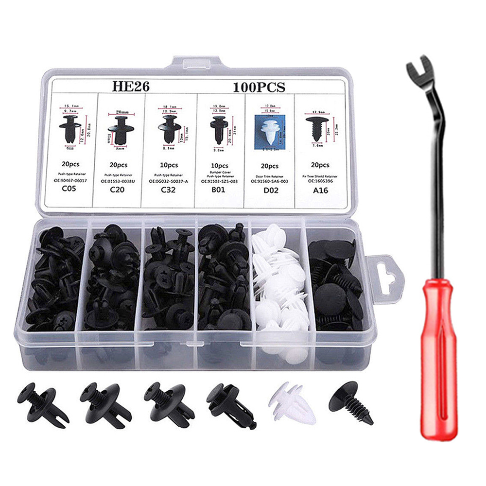 Clip de sujeción automático, pasador de retenedor de empuje para carrocería de coche mixto, remache, Kit de sujeción de Panel embellecedor de puerta de parachoques, Clips para coche, embalaje de caja o bolsa