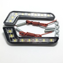 2X8 LED Auto Dagrijverlichting Led Fog Lamp Waterdicht Rijden Dag Light 12 v 8 LED Wit DRL Daglicht Lamp