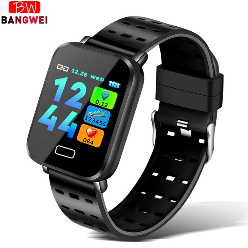 Smart ur herre blodtryk pulsmåler milanesisk rustfrit stål smart armbånd sport fitness tracker smart armbånd: Sort