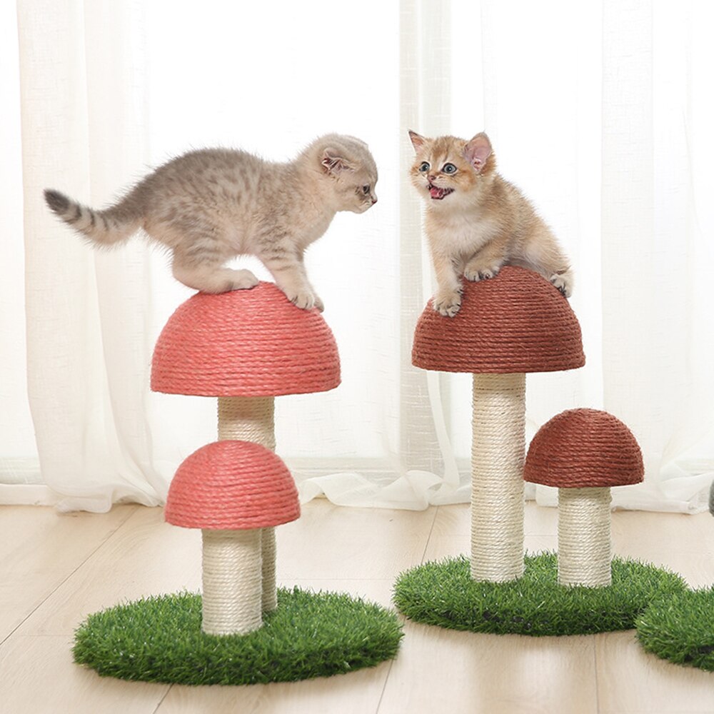 Catural linnen katten klimrek huisdier katten speelgoed paddenstoelvormige katten krabpaal sisal touw kattenboom kitten speelgoed krabpaal