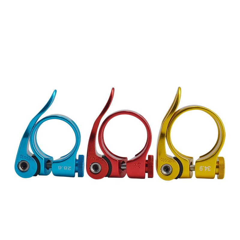 Abrazadera de poste de asiento de bicicleta, abrazadera de tubo de asiento de bicicleta de carretera, de aluminio, ultraligera, de liberación rápida, 28,6/31,8/34,9mm, BMX