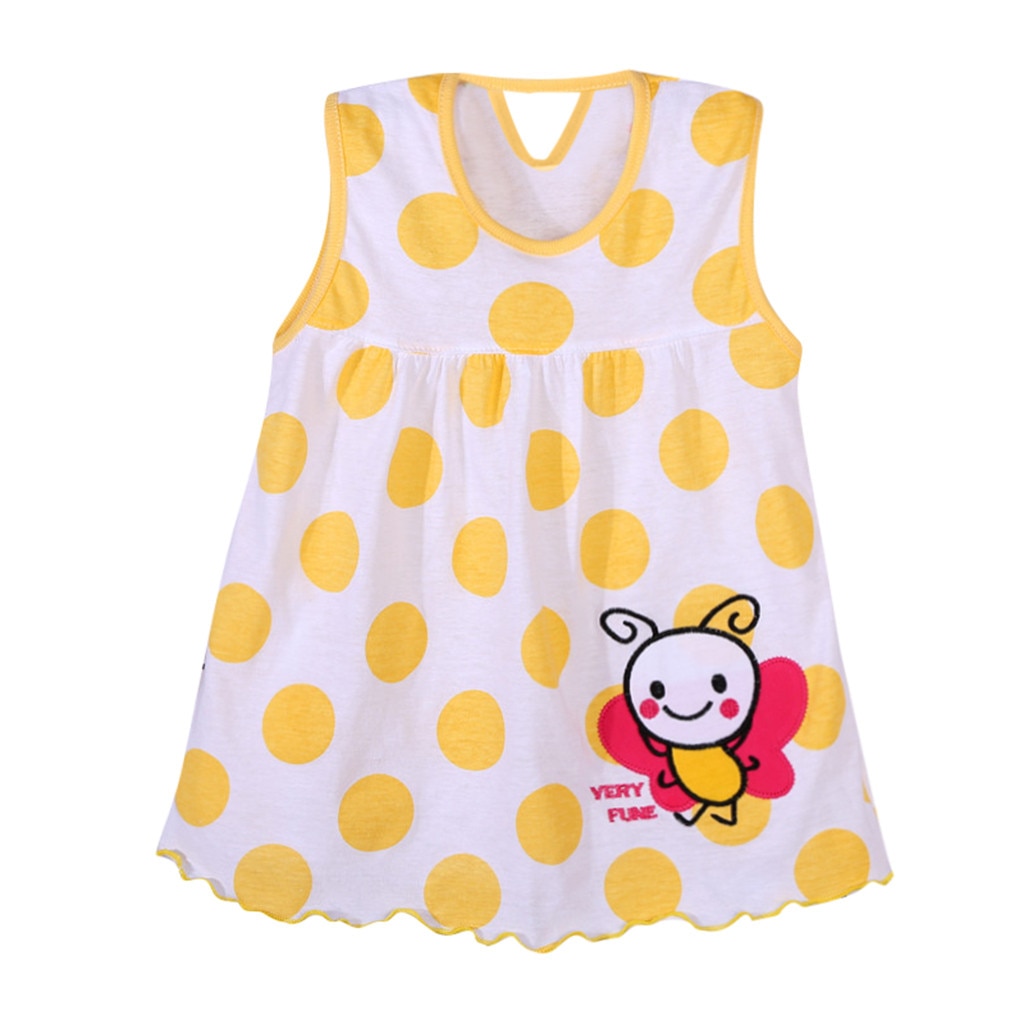 ARLONEE Girl Baby Infant Cartoon Flower Children Dot Floral Tees Dress T-Shirt Vest t Baby Kids Girl Outfits Clothing #18