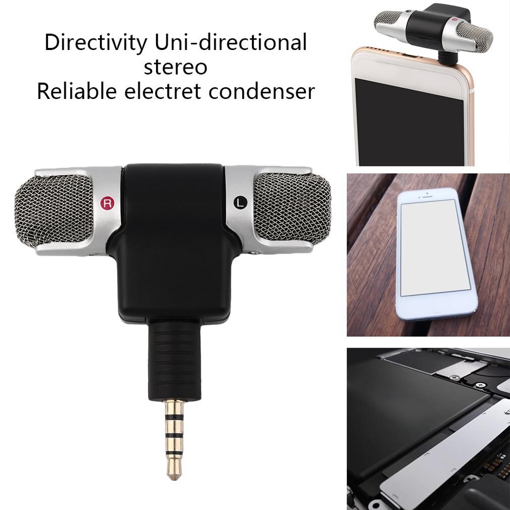 Portable Mini Mic Digital Stereo Microphone for Recorder Mobile Phone Headset Microphone Electret Microphone ONLENY