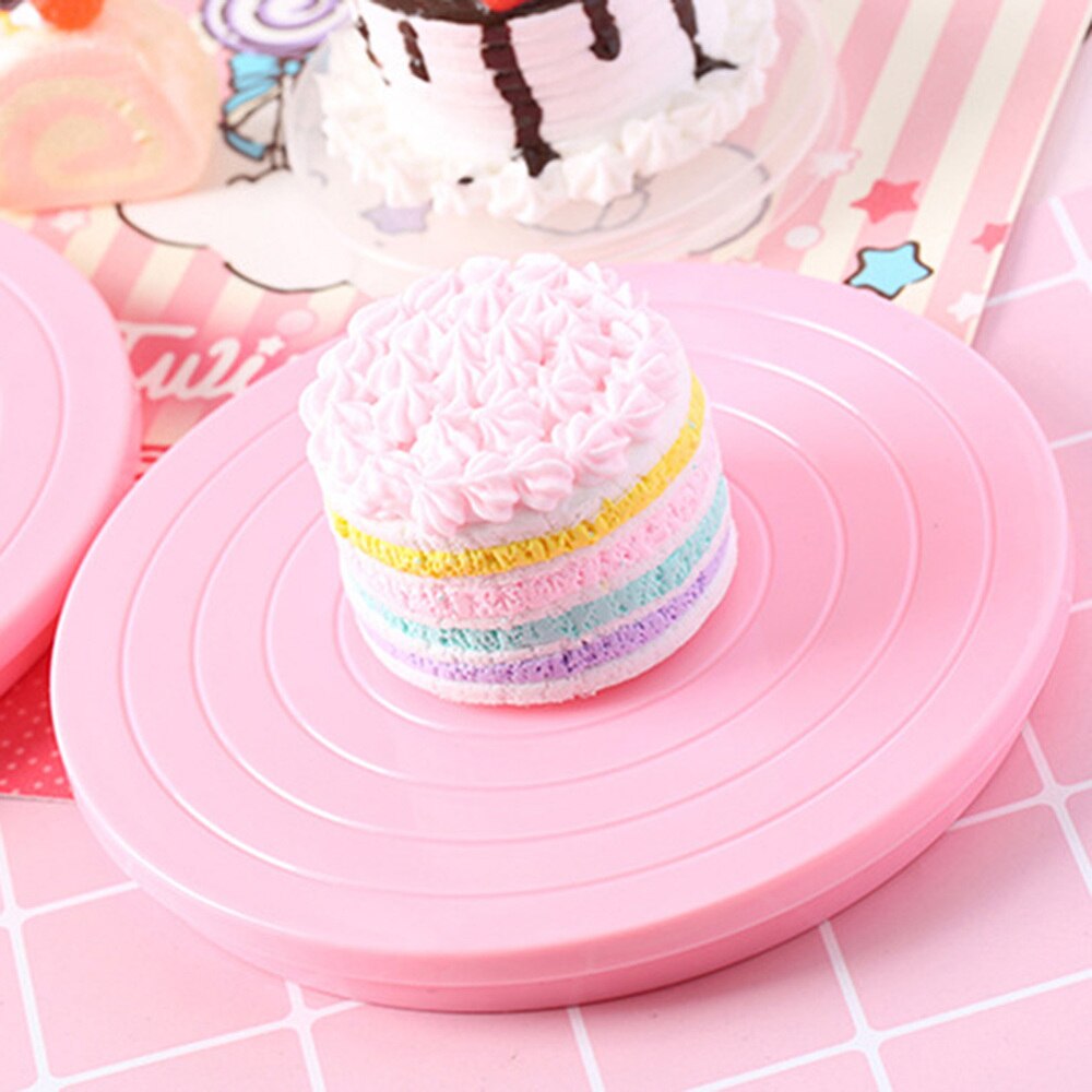 360 Degree Rotating Cake Turntable Durable Revolving Plate Decorating Turntable Cake Display Stand Food Grade Plastic Stand