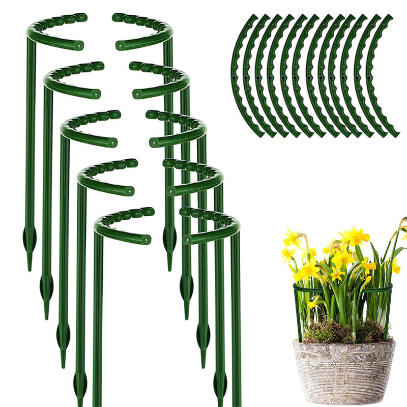 Garden Plant Support Cages Half Round Flower Holder Stake Plastic Flower Pot Climbing Trellis Orchard Rod Gardening Bonsai Tool