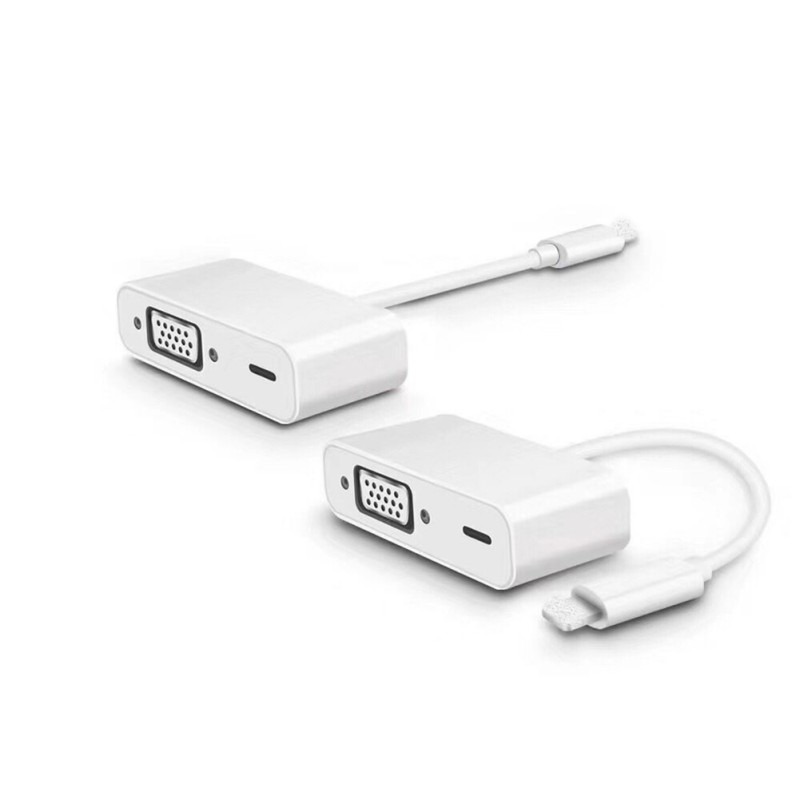 Voor ipad iphone 8Pin Interface naar VGA Adapter 1080p HD Video Converter Adapter Voor iphone 5 s/6 /6 s/7/8/X ipad