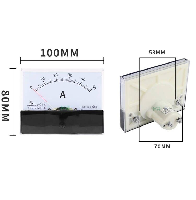44C2 Dc Ampèremeter Analoge Panel Pointer Ampèremeter 50UA 100UA 200UA 300UA 500UA