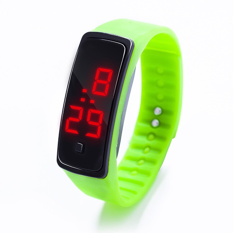 13 kleuren heren dames rode led horloges siliconen dames armband led horloge led digitaal meisjes sporthorloge relogio masculino: Groente