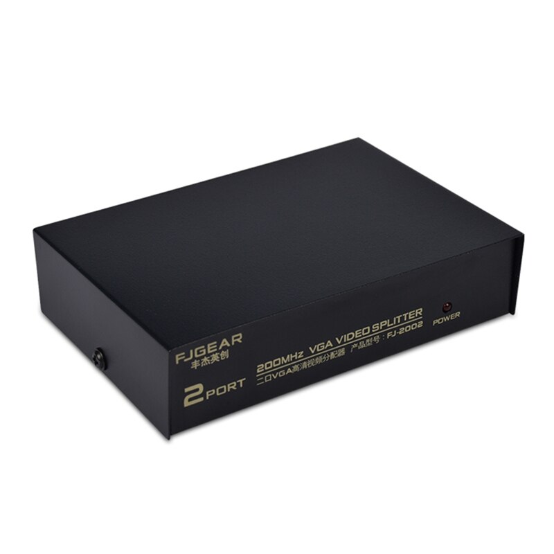Premium 2 Port VGA Frequency Divider 200Hz Video Distributor Computer Monitor Display 1 Divided into 2 Synchronizer