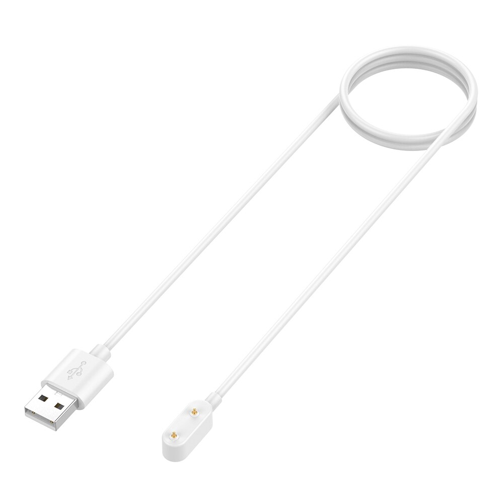 1m usb-ladekabel bærbar for huawei band 6/ watch fit honor band 6/ watch es lader base brakett smart tilbehør: Hvit