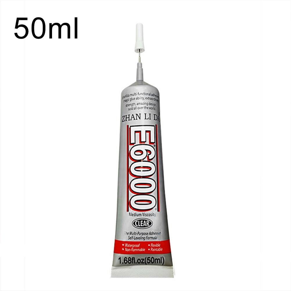 E6000 50 ml/110 ml Super Vloeibare Multipurpose Industriële Lijm Sieraden Ambachten Kristal Strass DIY Telefoon Screen Glas Lijm: 50ML