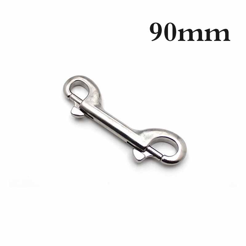 1Pcs Stainless Steel Swivel Quick Release Boat Anchor Chain Snap Buckle Double Bolt Snap Hook Stainless Steel Bolt Snap Buckle: Silver 90mm
