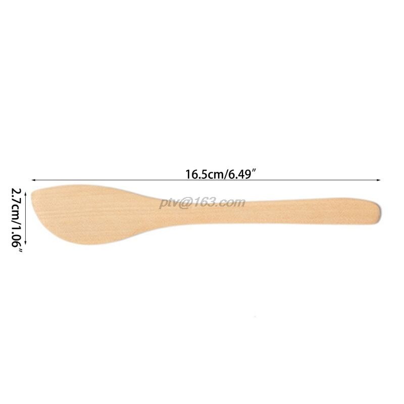 10 pcs Wooden Spoon Dumpling Filling Utensil Peanut Butter Spreading Tools for Kitchen Restaurant