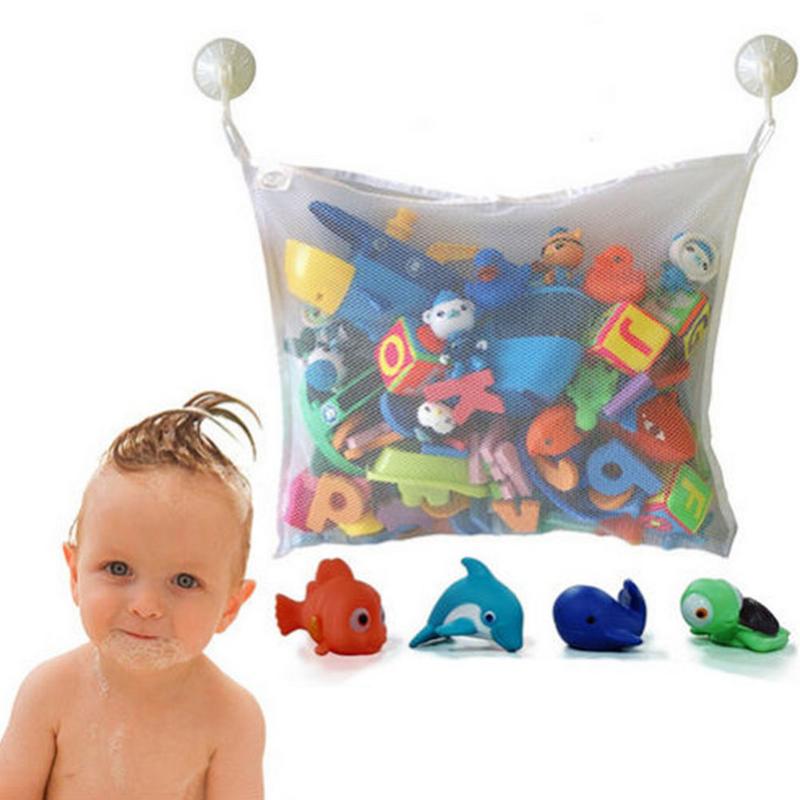 Barn baby badekar leke ryddig oppbevaring sugekopp bag mesh baderom organisering nett
