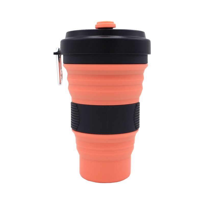 550ml Folding Silicone 10 kleur Draagbare Siliconen Telescopische Drinken Inklapbare koffie cup vouwen silica cup met Deksels Reizen: Style 4