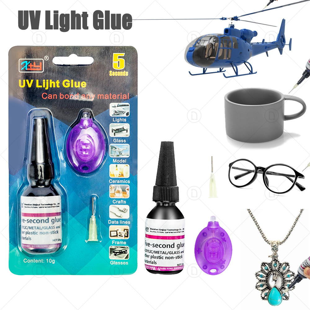 UV Glue Glass Repair Acrylic Metal Crystal Powerful UV Resin Hard Type Ultraviolet Solidify Crafts Clear Adhesive DIY Jewelry