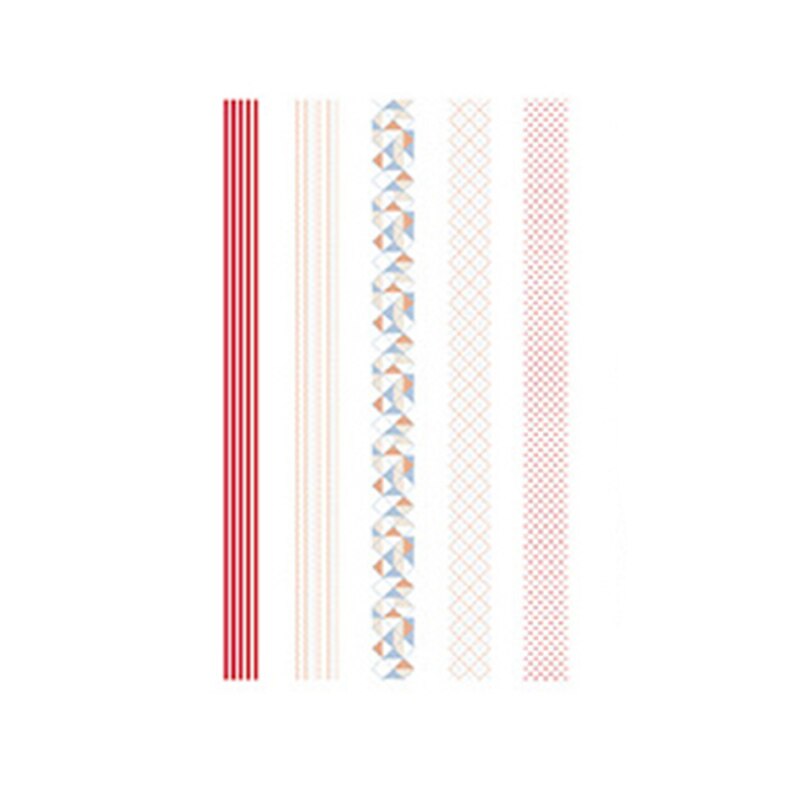 5 pcs/pack Striped/Grid/Flowers Basic Solid Color paper Washi Tape Adhesive Tape DIY Scrapbooking Sticker Label Masking Tape: 06