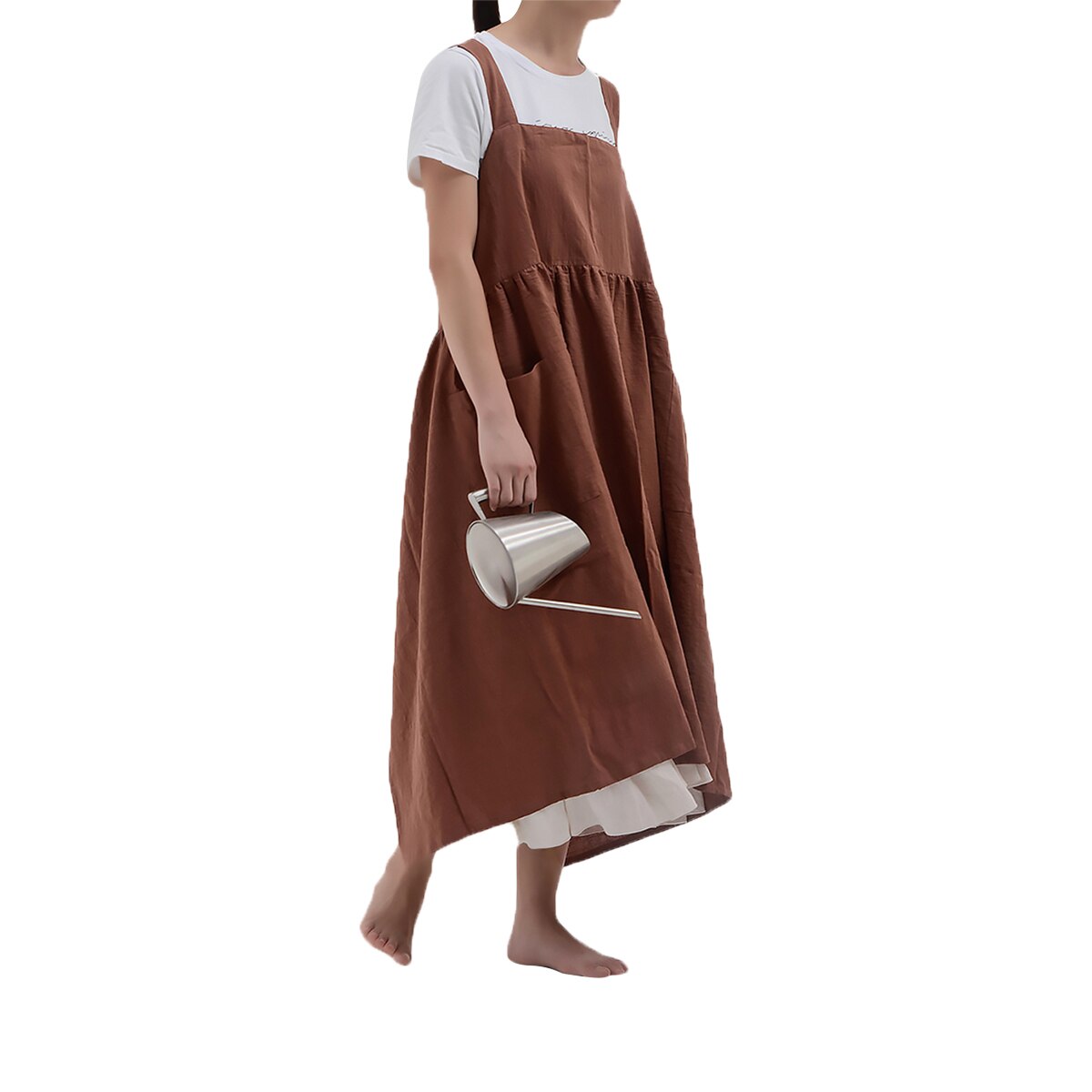 AA Adults Apron, Solid Color Adjustable Sleeveless Housekeeping Apron Cooking Accessories: D
