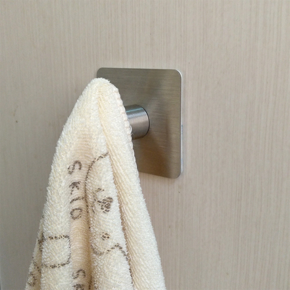 Self Adhesive Rvs Muur Haken kapstok Handdoek Kleding Coat Hat Hanger Voor Keuken Badkamer Accessoires