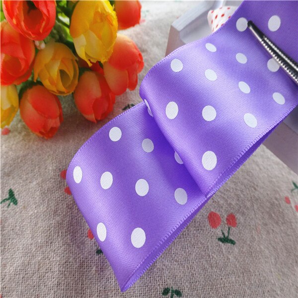 1-1/2 "38mm 5 Yards Stippen Gedrukt Satijn Lint Cadeau Verpakking DIY 100% Polyester Handgemaakte Materialen YM18010113: 463