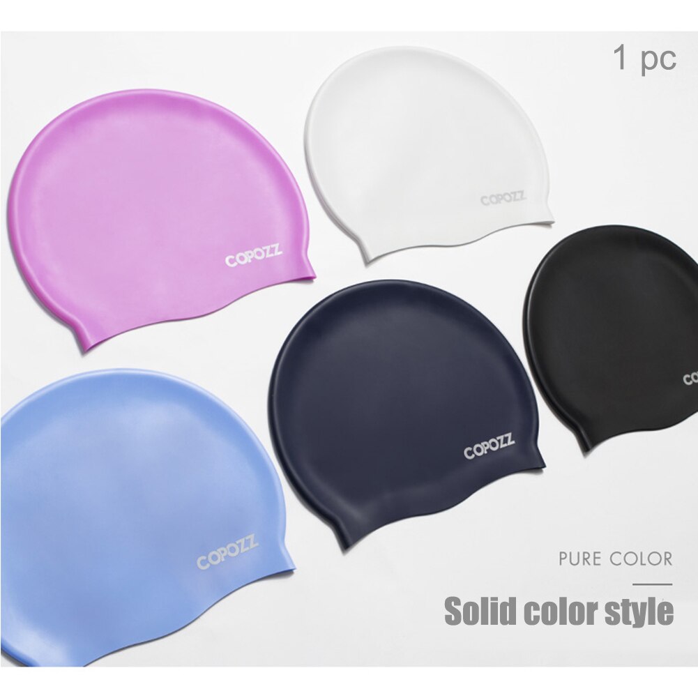 Men Women Long Hair Waterproof Adult Elastic Silicon Non Slip Diving Swimming Cap Swim Pool Portable Outdoor Protect Ears Travel