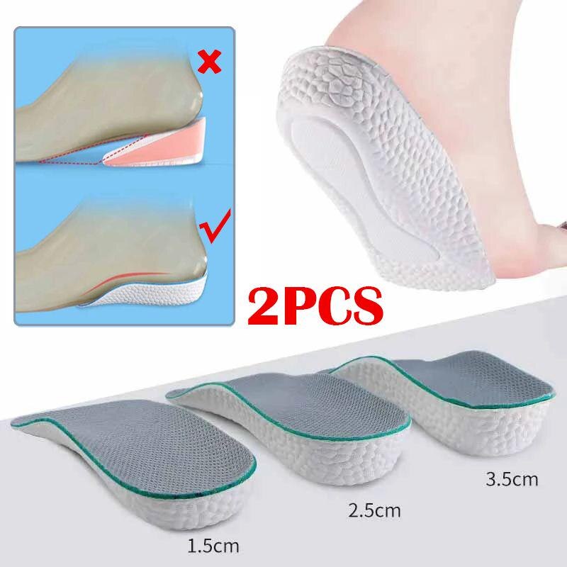Plantillas para aumentar altura para hombres y mujeres, plantillas para aumentar altura, peso ligero, suaves, elásticas, almohadillas para zapatos, 1,5 CM, 2,5 CM, 3,5 CM