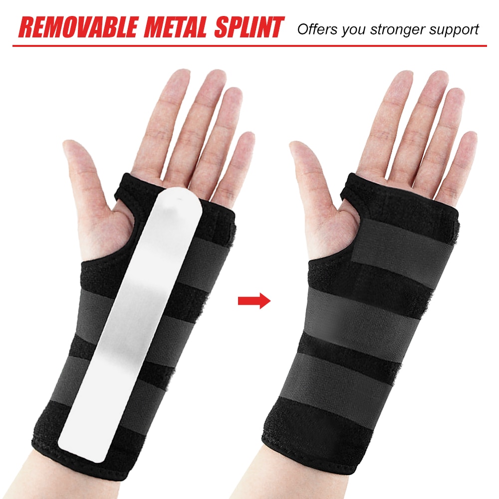 Wrist Support Brace Wrist Stabilizer with Removable Splint Adjustable Wrist Protector for Wrist Sprain Fractures Pain Relief