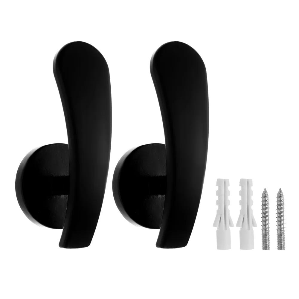 Soporte de cortina duradero y práctico de sujeción Retro, colgador de pared, ganchos de Metal montados: Negro