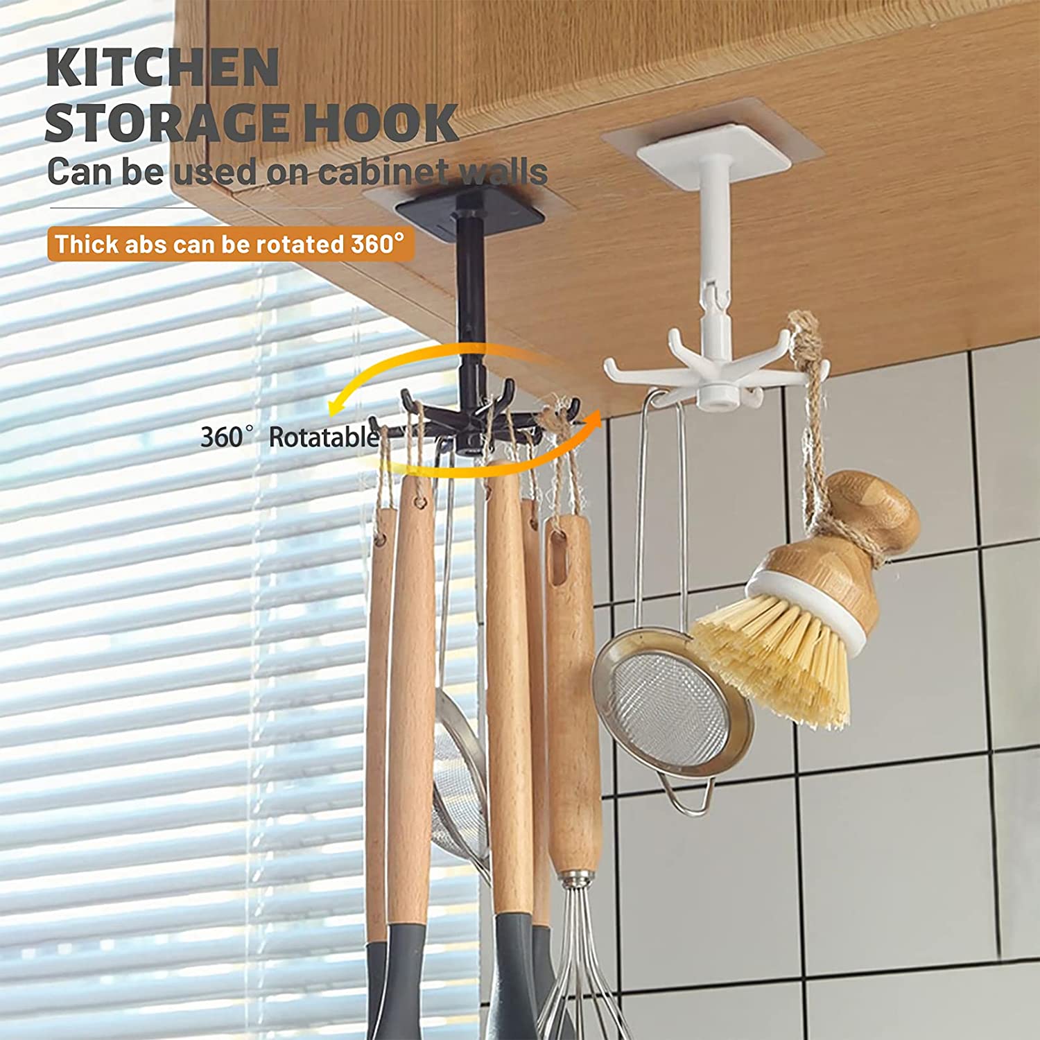 Keuken 360 Draaibare Opvouwbare Haak Multifunctionele Hanger Gatvrije Haak Badkamer Keuken Handdoek Lepel 6 Haak Gebruiksvoorwerp