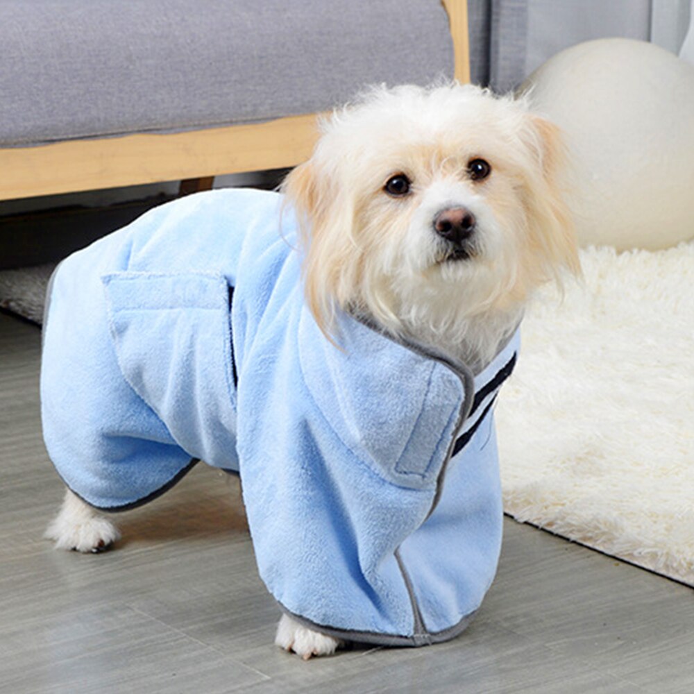 Bata de baño de algodón para perros, toalla de secado superabsorbente, paño de limpieza para mascotas pequeñas, medianas, perros y gatos grandes