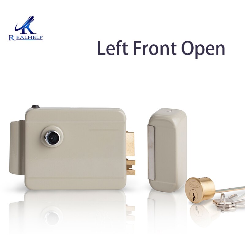 Venstre højre åben lås elektrisk dørlås motordrevlås til video dørtelefon adgangskontrolsystem egnet til alle døre: Venstre front åben