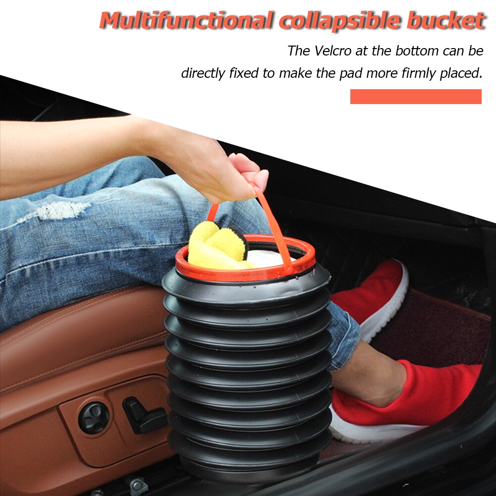 4L Car Folding Trash Cans Portable Collapsible Water Storage Buckets Garbage Container for Auto Outdoor Fishing Camping NO Lid