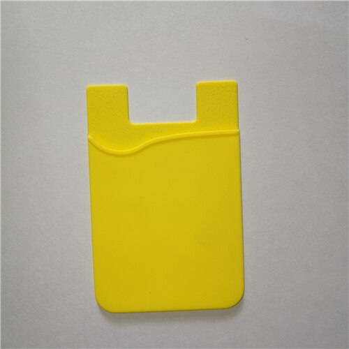 1PCS Silicone Card Cover Mobile Phone Back Pocket Women Men Card Case Elastic Non-slip Cell Phone Stick Adhesive Card Holder: Yellow