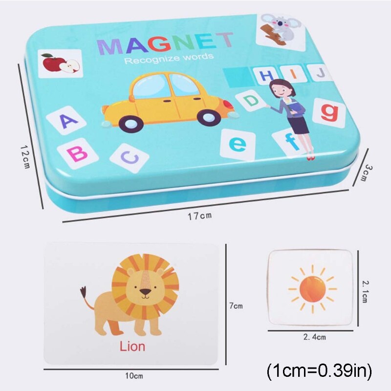 Wooden Magnetic Letters Numbers Toys Fridge Magnets Alphabet Word Cards Spelling