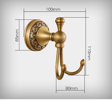 Juegos de accesorios tallados de latón antiguo para baño, accesorios de baño de bronce cepillado europeo, latón macizo tallado, producto para baño gy5: hooks