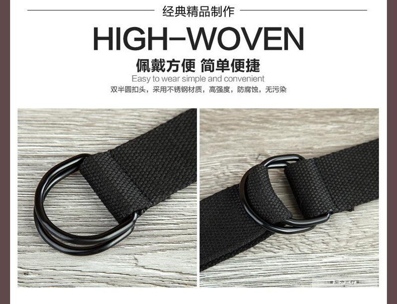 Casual Unisex Canvas Stof Riem D Ring Gesp Webbing Taille Band Unisex Canvas Stof Riem D Ring Gesp taille Band