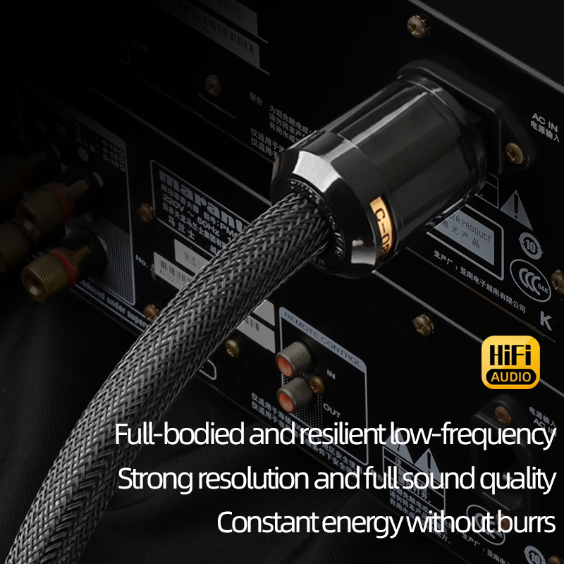 ATAUDIO HiFi EU Power Audio Kabel Hochwertiges 6N OFC doppelt geschirmt mit vergoldetem Stecker AC-Stromkabel für Lautsprecherverstärker