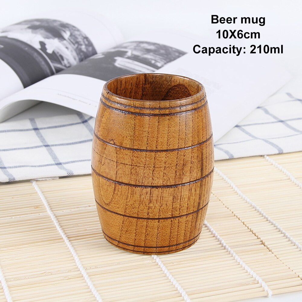 Japanese Style Wooden Cup Jujube Wood Insulation Tea Cup Wooden Coffee Cup Drinking Cup Coffee Cup & Saucer Sets: 6x10x6cm