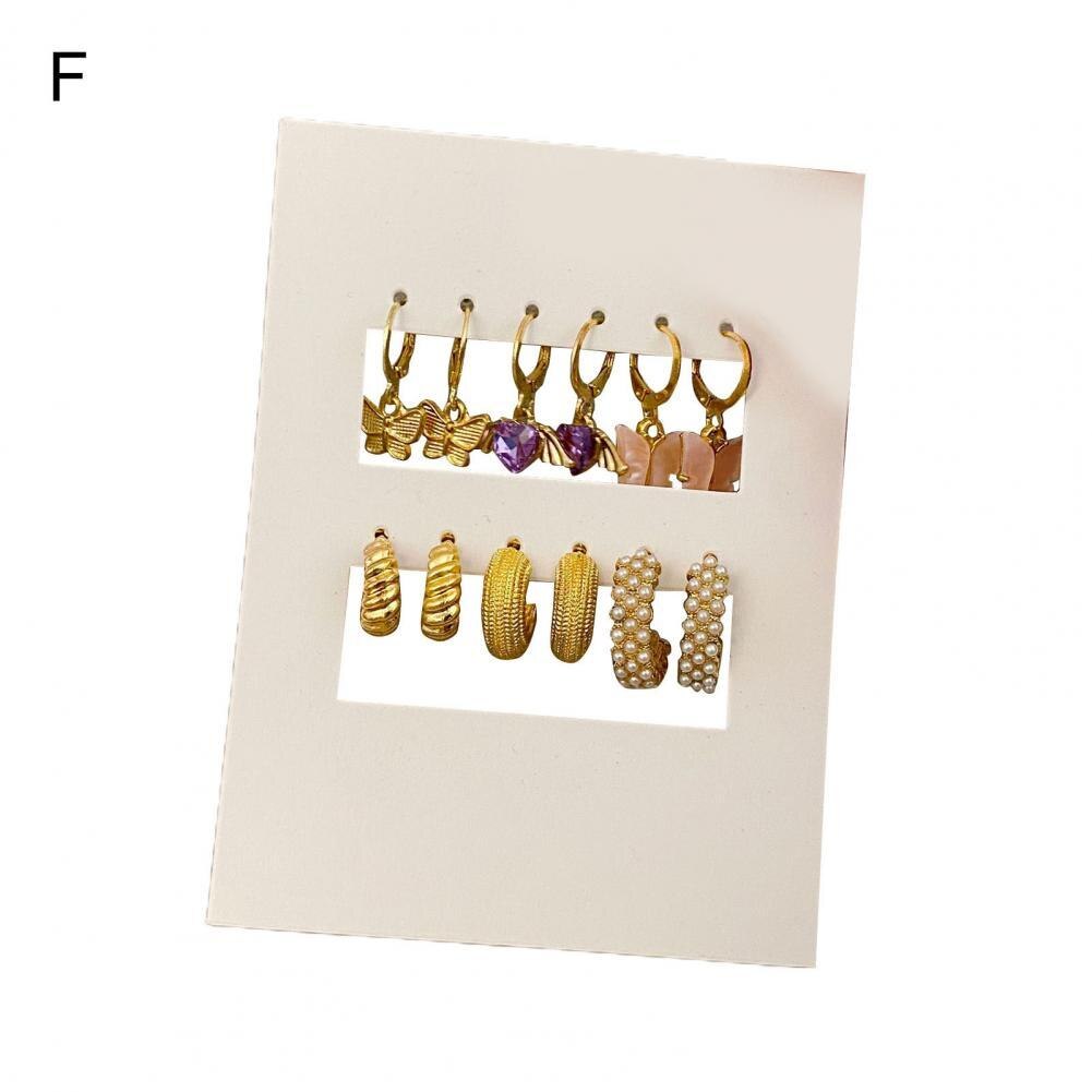 Decorative 1 Set Simple Faux Crystal Dangle Earrings Kit Attractive Ear Stud Set Flower for: F