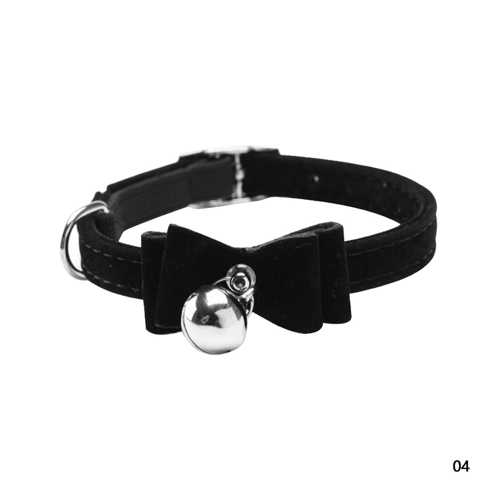 Nœud papillon élastique en velours pour chat, 6 couleurs, fournitures pour animaux de compagnie, chiot, chaton: Black